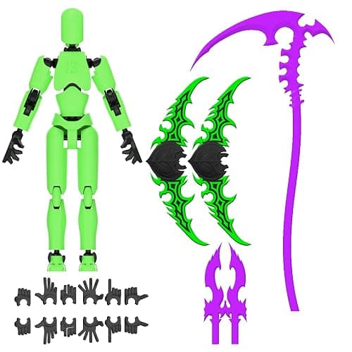 Deeplus Glowing Titan 13 Action Figure Set Already Assembled, Dummy 13 3D Printed Action Figures with Weapons Accessories T Lucky Robo 13 Nova 13 Action Figures, Figura de acción 13 (Green) thumbnail 7