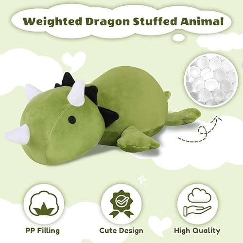 Finebee Weighted Dinosaur Stuffed Animals, Cute Weighted Dino Plush, Soft Stuffed Weighted Plushie Pillow Gifts for Girls Boys(23.6" 3.1Lbs) thumbnail 4