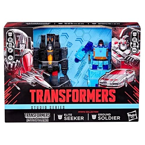 Transformers Studio Series MTMTE Collection, Ground Soldier and Elite Seeker 2-Pack, Devastation Game Edition, 4.5 and 6.5 Inch Action Figures thumbnail 3
