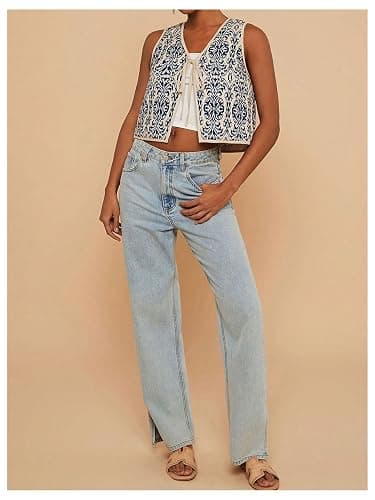 GORGLITTER Women's Floral Tie Front Cardigan Western Vest Country Concert Rodeo Cowgirl Outfits Trendy 2025 thumbnail 6