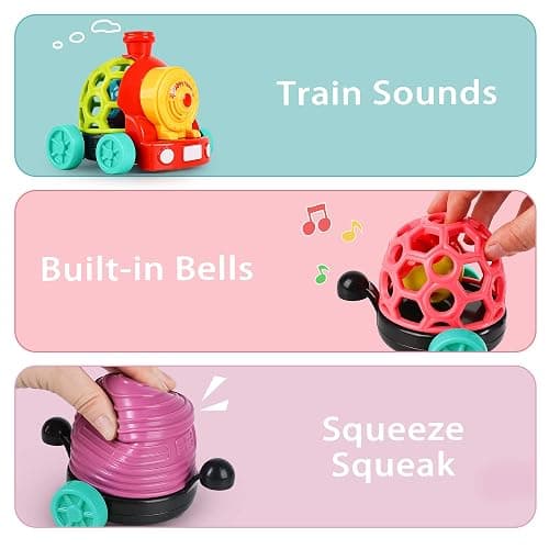 iPlay, iLearn Baby Toy Train, Infant Soft Cars for 6-12 Month Boy, Musical Push N Go Truck, Toddler Sensory Ball Rattle, Development Grasp Babies Birthday Gift 7 8 9 10 11 18 Month 1 2 Year Old Girl thumbnail 6