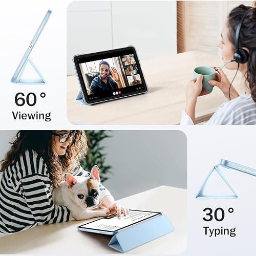 Maledan Case for iPad A16 11th/10th Generation (2025 11 Inch/2022 10.9 Inch), Slim Lightweight Translucent PC Back Stand Shockproof Protective Cover for iPad 10 11, Auto Sleep/Wake, Light Blue thumbnail 4