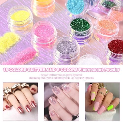 Acrylic Nail Kit with Drill Set for Beginners with Everything 12 Color Acrylic Powder Nail Decoration Tools Home Salon thumbnail 7