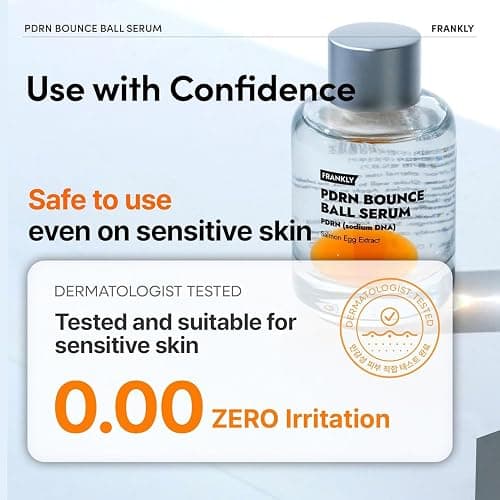 FRANKLY Salmon PDRN Bounce Ball Serum | Korean Skin Care, 1.01 fl oz | 99% Salmon DNA PDRN for Post Microneedling Recovery, Redness & Damaged Skin Repair | Glass Skin | Lightweight, Non Sticky thumbnail 8