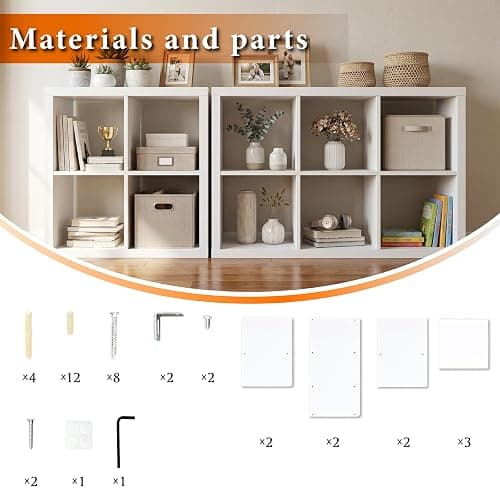 WannabeMyself【2026 Wooden Thick Frame】 6 Cube Storage Organizer with Anti-Tipping Kits, Reversible Open Back Book Shelf,Bookcase for Living Room,Bedroom,Entrance Hall,Office,11.6×36.3×24.6,White thumbnail 8