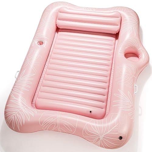 HeySplash Inflatable Tanning Pool Lounger Float, Suntan Tub for Adults, Blow Up Sunbathing Pool with Integrated Pillow and Cup Holder, Heavy Duty Tanning Bed for Backyard Lake Beach thumbnail 8