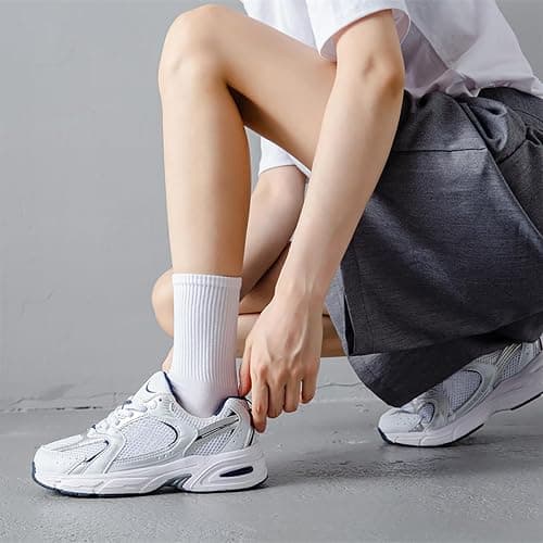 KEYRI 6 Pairs Running Socks Women's Cotton Socks | Trainer Socks Walking Socks for Man & Women One Sizes, Mid-Calf Socks Comfortable and Breathable for Running Walking Gym thumbnail 3