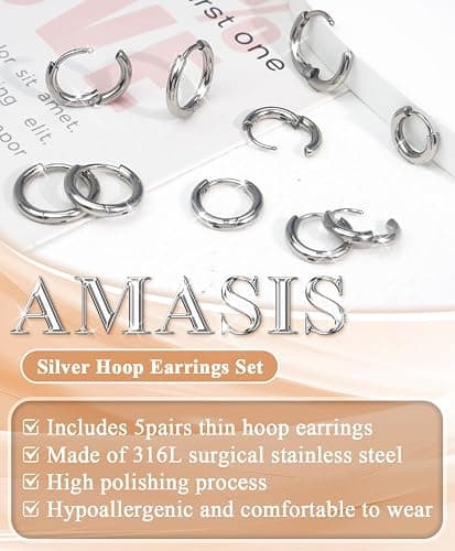 Hypoallergenic Surgical Steel Earrings Sets for Sensitive Ears Lightweight Small Huggie Hoop Earrings 20G Stainless Steel Opal Ball Pearl CZ Flat Back Earrings for Women Men Trendy Cartilage Earrings Hoop Stud thumbnail 3
