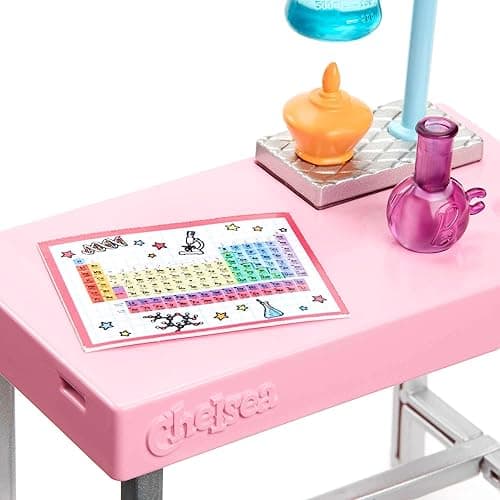 Barbie Chelsea Can Be Doll & Playset, Brunette Scientist Small Doll with Toy Chemistry Lab Table & STEM-Themed Accessories thumbnail 4