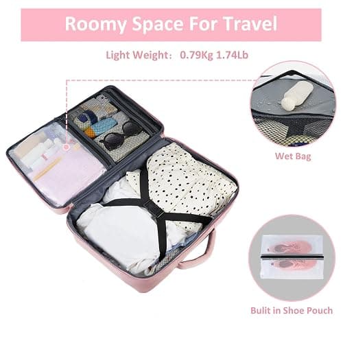 Taygeer Travel Backpack for Women, Carry On Backpack with Water Bottle Pocket & Shoe Pouch, TSA 15.6inch Laptop Mochila Flight Approved, Nurse Bag Casual Daypack for Weekender Business Hiking, Pink thumbnail 4