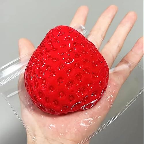 Gytera 3 Packs Big Strawberry Squishy Fidget Toys Adults, Ultra Soft Sticky Stress Relief Toys for Kids, Sensory Toys for Kids with Autism, Birthday Gift Kids Toys for Boys Girls thumbnail 4