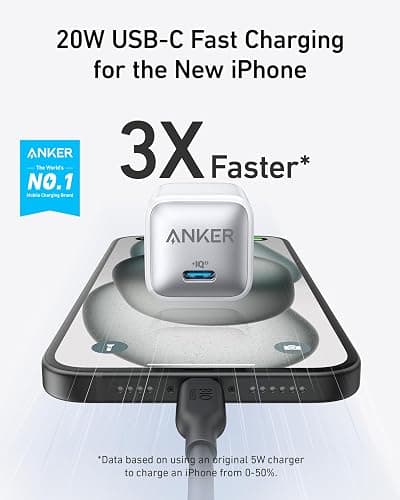 Anker USB C Charger Block 20W (Nano Pro), PIQ 3.0 Compact Fast Charger for iPhone 17/16/15/14/13 Series, Galaxy, Pixel 4/3, iPad (Cable Not Included) thumbnail 2
