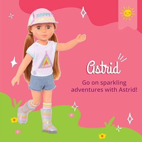 Glitter Girls – 14-Inch Fashion Doll – Light Red Hair & Hazel Eyes – Camping Outfit, Matching Cap, and Glitter Boots – 3+ Years– Astrid thumbnail 2