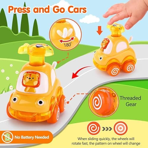 Cars Toys for 1 Year Old Boy Birthday Gift: Press and Go Toys Cars for Toddlers 1-3 Baby Toys 12-18 Months Toddler Toys Age 1-2 One Year Old Boy Toys First Birthday Gifts for 1-3 Year Old Boys Girls thumbnail 3