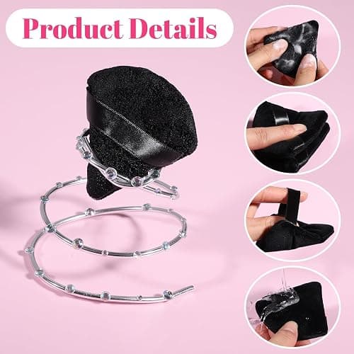 Pimoys 6 Pcs Powder Puff Face Soft Triangle Makeup Puff Velour Makeup Sponge Stocking Stuffers for Loose Powder (Black) thumbnail 4