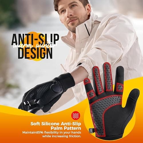 Benirap Winter Gloves Touchscreen Windproof Thermal Gloves Men Women Cycling Running Climbing Skiing Driving Gloves thumbnail 5