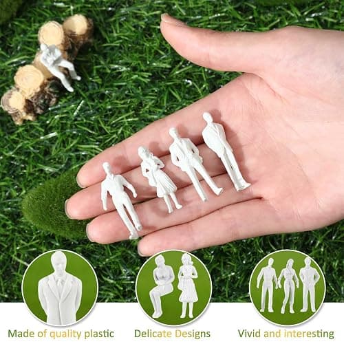Namalu 30 Personnages Miniatures pour Modélisme Échelle 1:50 Mini Figurines de Diorama Figurines de Personnes Blanches Non Peintes Maquettes Architecturale Modèles de Personnes pour Scènes Trains thumbnail 3