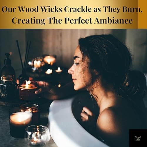 76008 Candle Co. - Hazelnut Scented Candle with Wood Wick – Cozy Aromatherapy Candle Gift for Mom – Long-Lasting Natural Soy Wax, Crackling Wick, Mother's Day Gift Idea – 8oz Jar, Relaxing Home Decor thumbnail 7