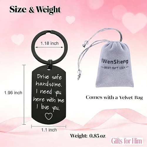 Drive Safe Keychain for Boyfriend - Drive Safe Handsome I Need You Here With Me Keyring Birthday Valentine’s Day Gifts for Him Boyfriend Husband Gifts thumbnail 4