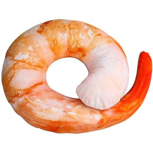 Goetland Large Shrimp Neck Pillow U Shaped Realistic Simulation Travel Throw Cushion Plush Toy - Image 1
