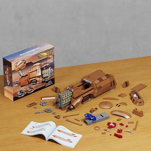 BuildingBoat Battle Trade Federation Droid Ship Multi Troop Transport Building Kit, Battle Soldiers Troop Carrier with 2 Droidekas & 8 Machine Gun，Builidng Toy for Kids Ages 12+(1286 Pieces) thumbnail 7