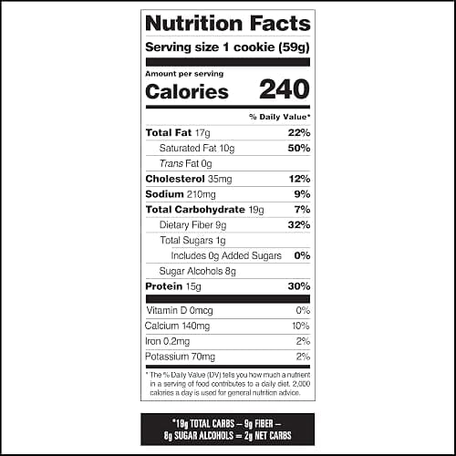 Quest Nutrition Chocolate Chip Protein Cookie, 15g Protein, 1g Sugar, 2g Net Carbs, Keto Friendly, High Protein, Low Carb; 12 Count thumbnail 9