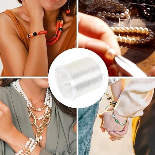 Clear Elastic String for Bracelets,0.8 mm 607 Feet Jewelry Making Beading Thread, Transparent Stretchy Bracelet String thumbnail 5