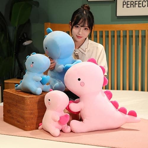 SQEQE Dinosaur Stuffed Animal, Loving Soft Dino Plush Toys with Holding Heart, Sweet Romantic Anniversary Birthday Gift for Her Girls Boys Girlfriend(Pink,12 inch) thumbnail 10