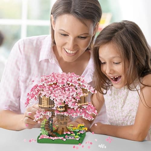NEWABWN Cherry Blossom Bonsai Tree Mini Micro Building Set, Japanese Sakura Tree House Model Sets for Adults, Flowers House Mini Bricks Building Kit, Creative Gift Toys for Teens 14 (2028PCS) thumbnail 6
