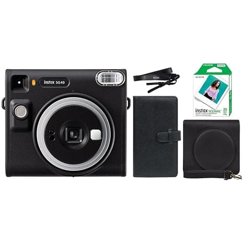 Fujifilm Instax Square SQ40 Instant Camera Black + 20 Instax Film Prints + More - Image 1