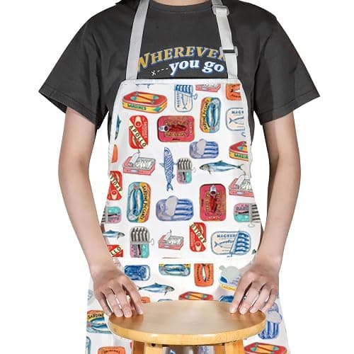 G2TUP Portugal Sardines Kitchen Apron Portuguese Sardines Gifts Tinned Fish Apron Portuguese Apron thumbnail 6
