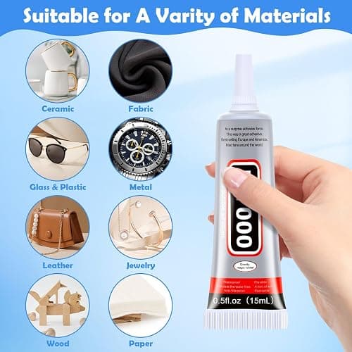B7000 Glue Clear for Rhinestones, 4pcs 15mL Strong Adhesive B-7000 Jewelry Bead Gem Glue with Precision Tip, Quick Dry Bedazzling Adhesive for Jewelry Making Clothe Fabric Shoes DIY Crafts Nail Art thumbnail 5
