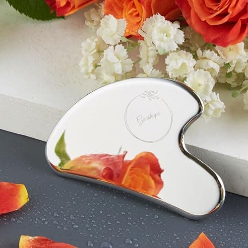 GUASHAPE Stainless Steel Gua Sha Facial Tools | Guasha Tool for Face Sculpting, Shaping, Reduce Puffiness, Tension Relief | Metal Gua Sha Body Tool | Silver thumbnail 6