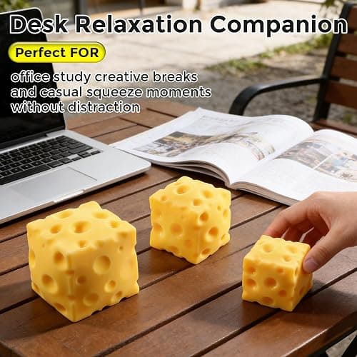 Jumbo Cheese Squishy, Giant Large Squishy Fidget Toys for Adults & Teens, Sensory Stress Ball Squeeze Toys for Stress Relief (Yellow 4.4 in) thumbnail 6