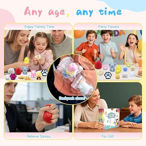21Pcs Taba Squishy Pack Fidget Toys, Taba Squishies Party Favors, Squeeze Toys, 6 7 8 9 10 11 12 Year Old Girl Birthday Gift, Easter Gifts, Fidgets for Kids Square Squishy (12 Big + 9 Small) thumbnail 7