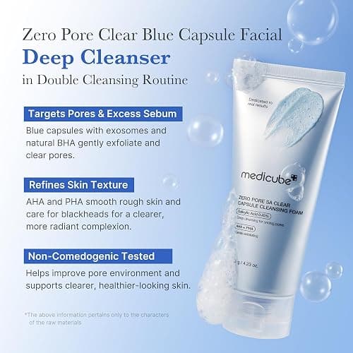 medicube Zero Pore Capsule & Pore Brush Set: Zero Pore Clear Blue Capsule Facial Deep Cleanser and Multi Pore Brush & Mask Applicator thumbnail 2