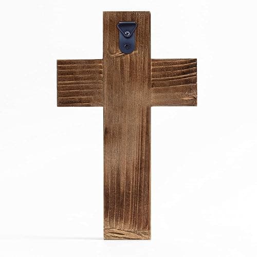 OKSQW Wall Wooden Cross Christians Cross Spiritual Religious Cross Gifts With Hook On Hanging Wall Or Table With Faith For Church Home Room Decoration For Christmas Cross (5 colors available) - Faith thumbnail 5