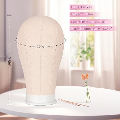 Pet Baby 63In Wig Stand Tripod with 22In Head, Canvas Wig Head Stand with Mannequin Head for Wigs Manikin Head Block Set for Wigs Making Display thumbnail 2