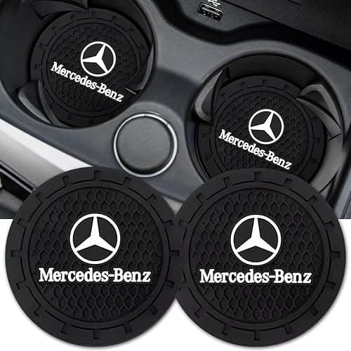 Car Cup Holder Coaster for Mercedes-Benz Series Universal Non-Slip Cup Holder Insert Coaster Car Interior Accessories,Black 2PCS - Image 1