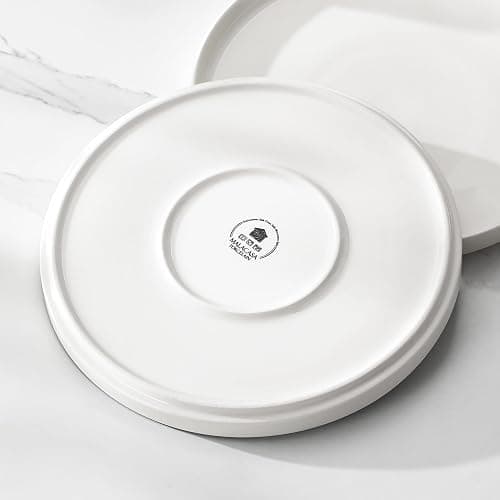 MALACASA 24 Pieces Porcelain Dinnerware Set, Modern White Dish Set for 6, Premium Serving Plates and Bowls Sets, Chip and Scratch Resistant Dishware Sets Kitchen Dishes Dining Ware Set, Series LEAH - Ivory White - 24 Piece (Service for 6) thumbnail 9