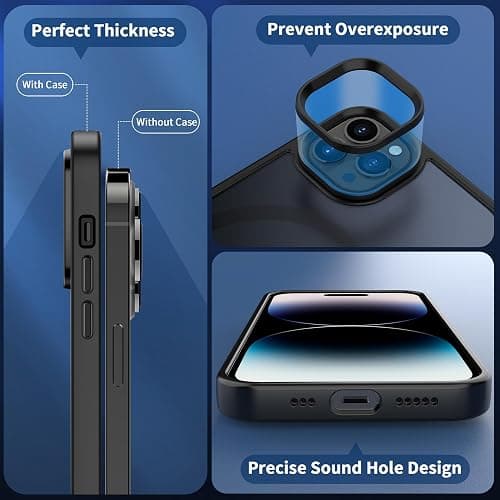 CACOE Magnetic Case for iPhone 14 Pro 6.1 inch-Compatible with MagSafe & Magnetic Car Phone Mount,TPU Thin Phone Cases Cover Protective Shockproof Anti-Fingerprint(Matte Black) thumbnail 5