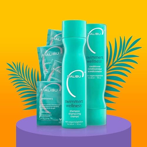 Malibu C Swimmers Wellness Shampoo and Conditioner + Hair Mask Summer Essentials Kit - Adults & Kids Clarifying, Moisturizing, Shine Restoring Hair Care - Protects from Pool Chlorine & Copper, 6 Ct thumbnail 4