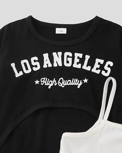 Yhnslsf Girls Fall Outfits 2/3 Piece Girl Clothes Letter Print Long Sleeve Sweatshirt Pleated Skirt Sets for Kids Teen 5-14T thumbnail 5