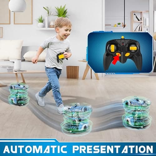FDJ RC Cars - Transform Remote Control Car, 2.4Ghz 1:18 Scale Transforming Police Car Toy with Flashing Light, One Button Deformation 360 Degree Rotating Drifting Kids Toys Car for Boys Girls thumbnail 6