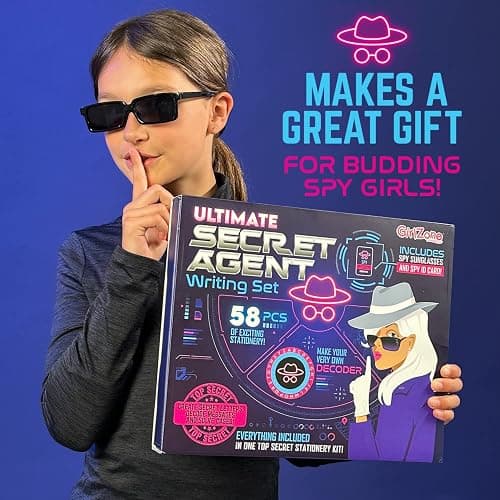 GirlZone Secret Agent Spy Kit for Girls Ages 8 to 12 | Invisible Ink Pen, Spy Glasses and ID Card | Fun Christmas Gift for Kids Who Love Secret Missions" thumbnail 7