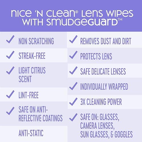 Nice 'n Clean SmudgeGuard Lens Cleaning Wipes (100 Total Wipes) | Pre-Moistened Individually Wrapped Wipes | Non-Scratching & Non-Streaking | Safe for Eyeglasses, Goggles, & Camera Lens thumbnail 8