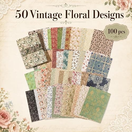 Vintage Floral Scrapbook Paper thumbnail 3