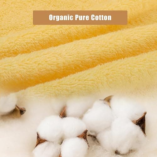 SEMAXE Yellow Bath Towel Set, 100% Cotton Absorbent Bathroom Towels with Hanging Loops, 8 Piece Towel Set Include 2 Bath Towels, 2 Hand Towels, 4 Washcloths thumbnail 4