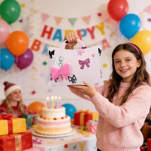 VigorSpring 3-in-1 Kids Travel Blanket and Pillow Set, 40x60 Inch Pink Bow Blanket for Girls,Compact Set with Bow Keychain, Ideal Birthday Travel Essential thumbnail 6
