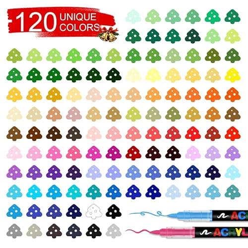 Acrylic Paint Markers Brush Tip 120 Colors, Automatic Ink Control System, Premium Acrylic Paint Pens for Canvas, Rock Painting, Glass, Wood, Ceramic Surfaces, DIY Crafts (Includes Replacement Nibs) thumbnail 4